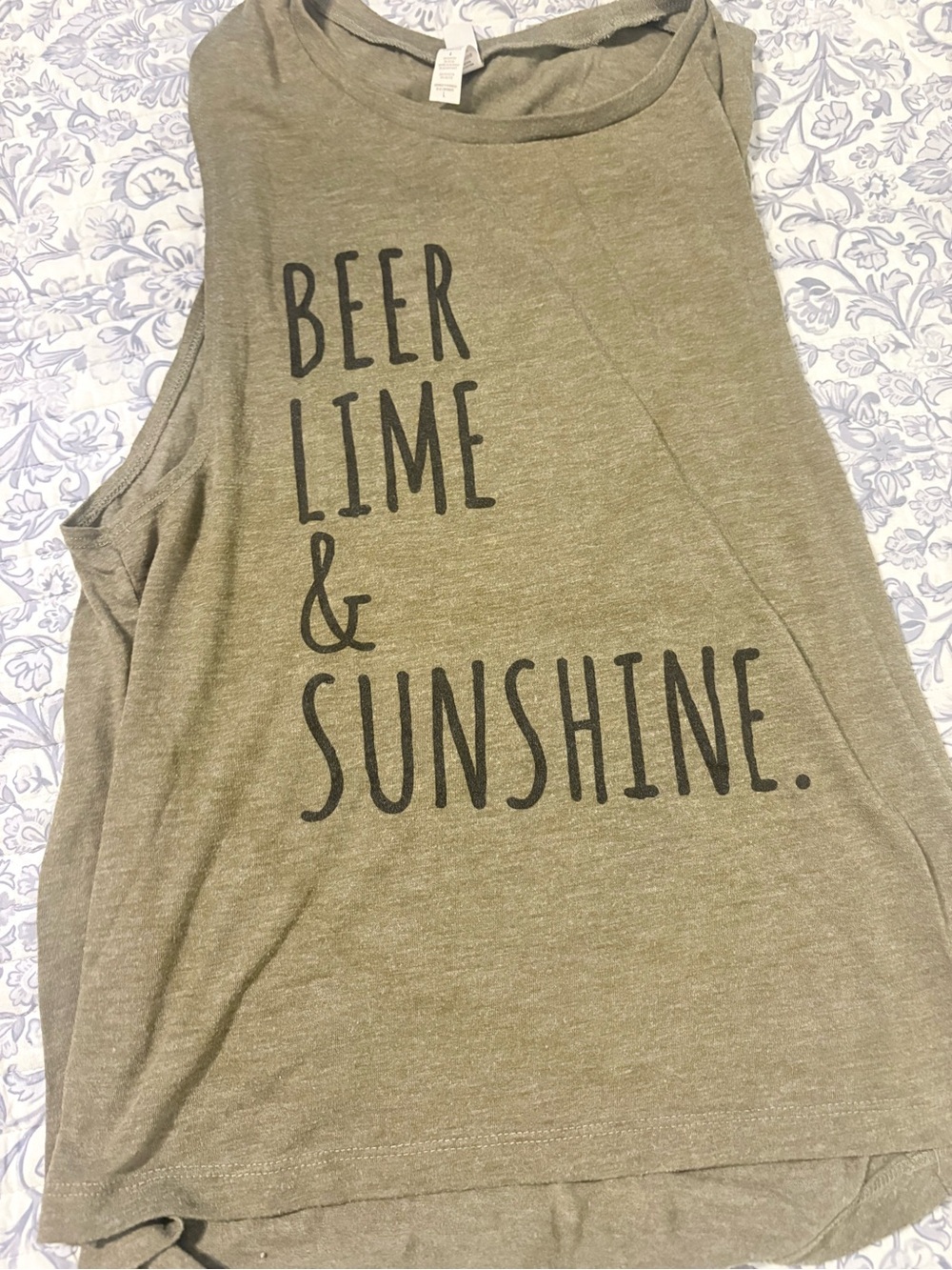 Bella Canvas Olive Graphic Muscle Tank – Black Text